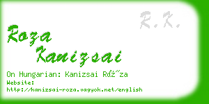 roza kanizsai business card